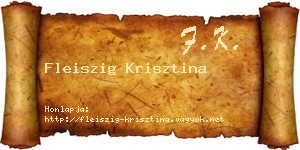 Fleiszig Krisztina névjegykártya